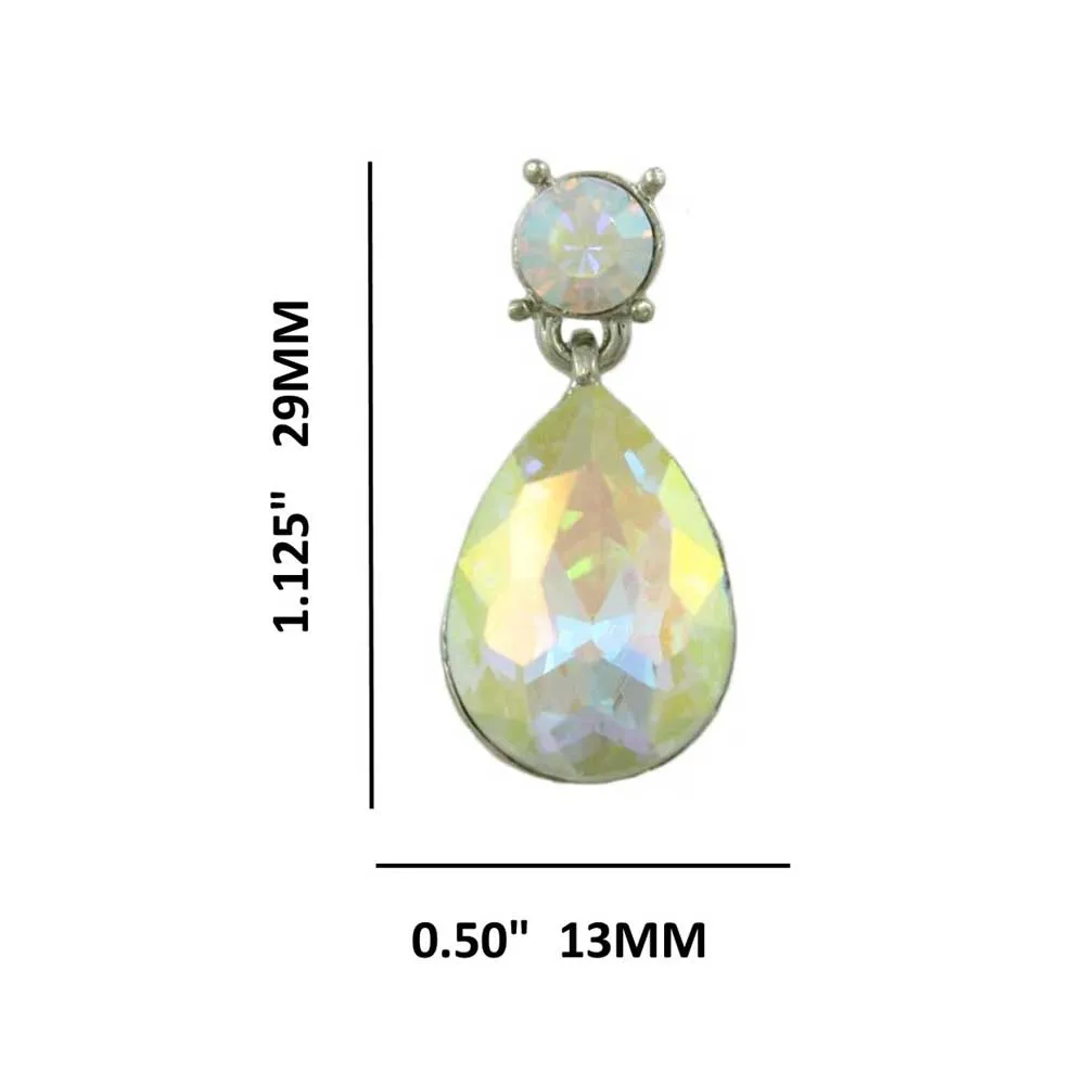 Aurora Borealis Teardrop Pierced Earring - REC420A