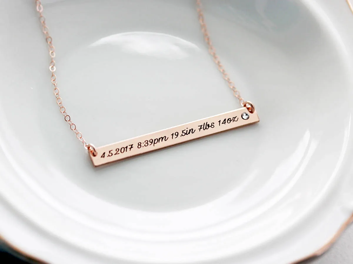 Birth Stat Necklace