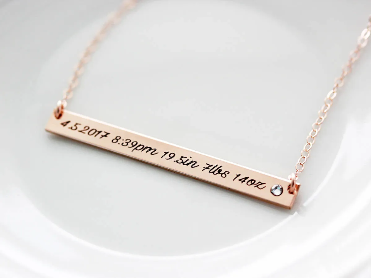 Birth Stat Necklace