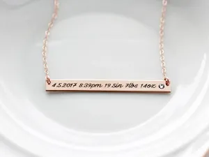 Birth Stat Necklace