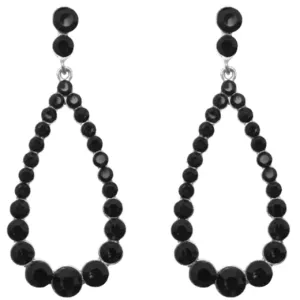 Black Teardrop Gemstone Earrings