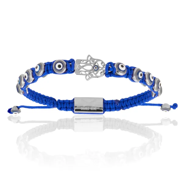 Black/Blue, Silver and Stones Bracelet Combination