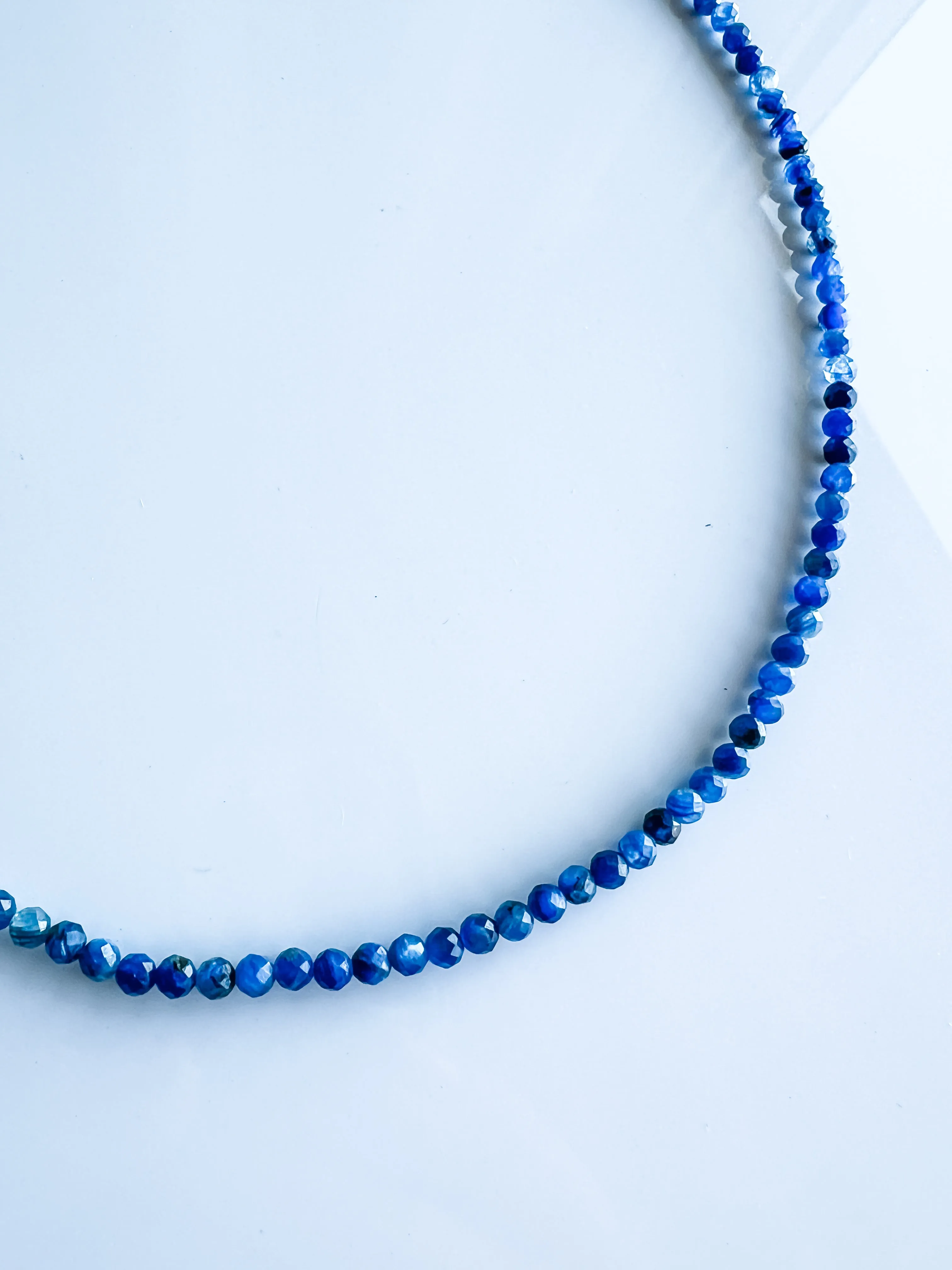Blue kyanite mini candy gem necklace