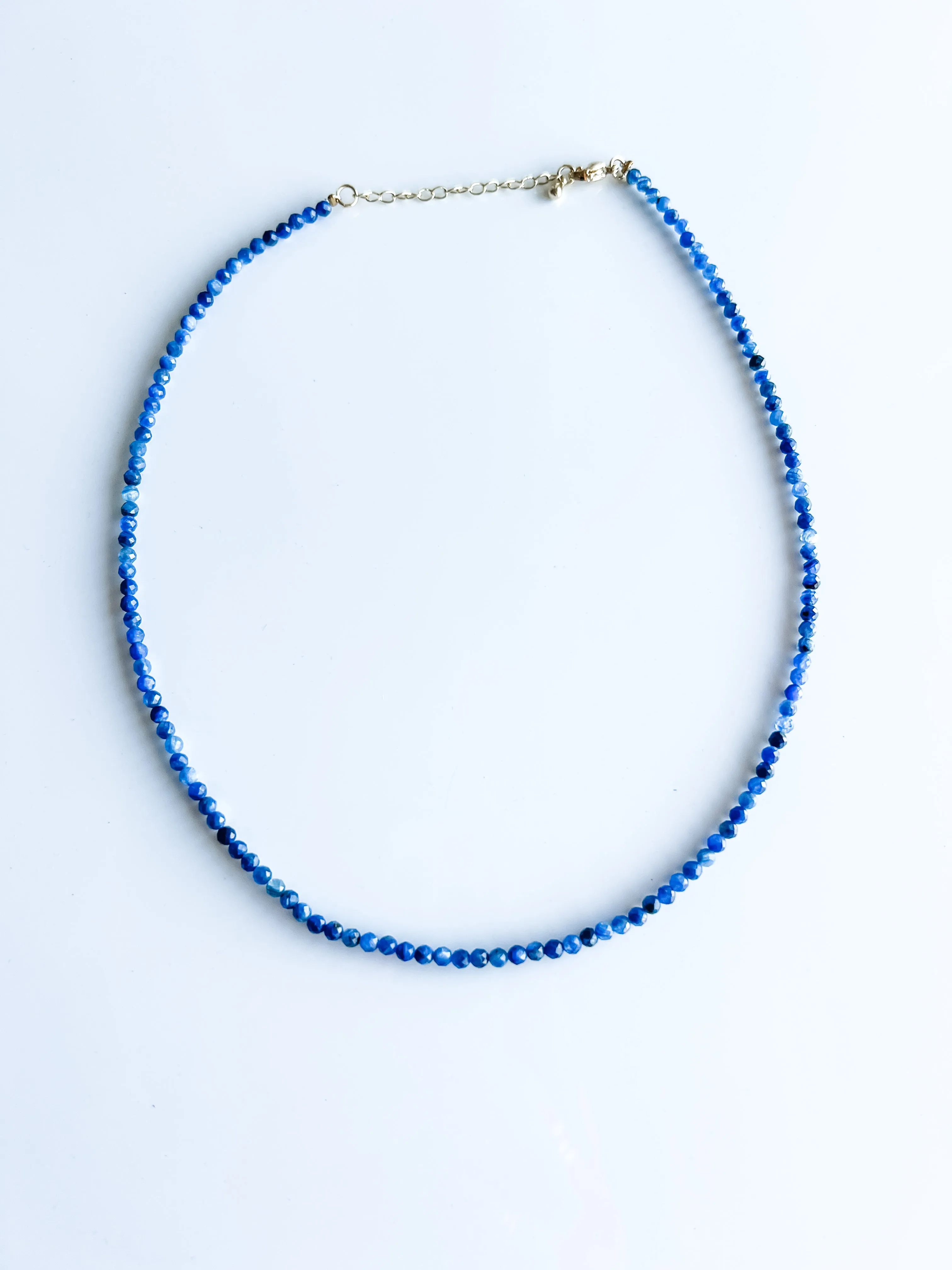 Blue kyanite mini candy gem necklace