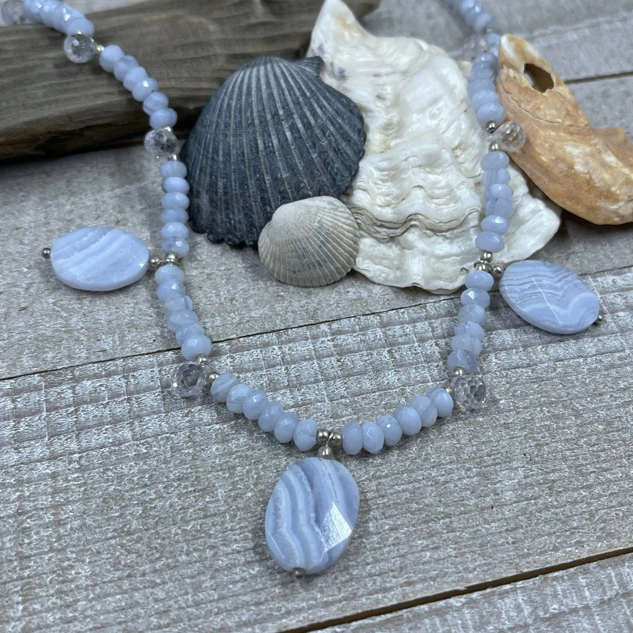 Blue Lace Agate Drop Necklace