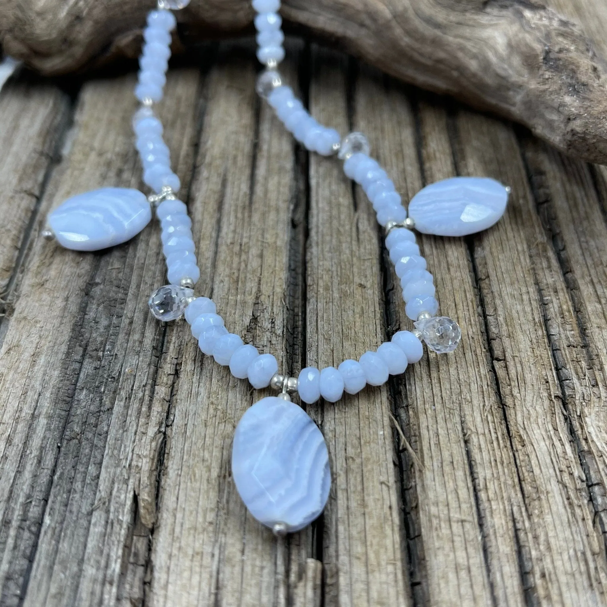 Blue Lace Agate Drop Necklace