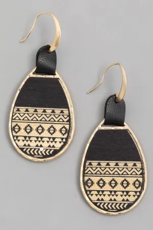 Boho Print Teardrop Earrings