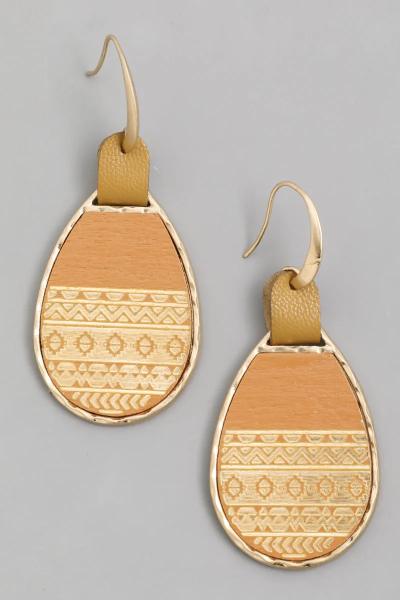 Boho Print Teardrop Earrings