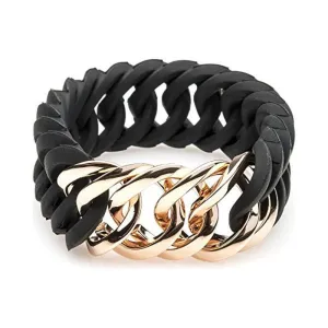 Bracelet TheRubz 100175 Black Pink Silicone Stainless steel Steel/Silicone