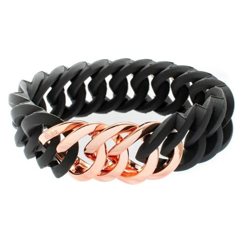 Bracelet TheRubz 100175 Black Pink Silicone Stainless steel Steel/Silicone