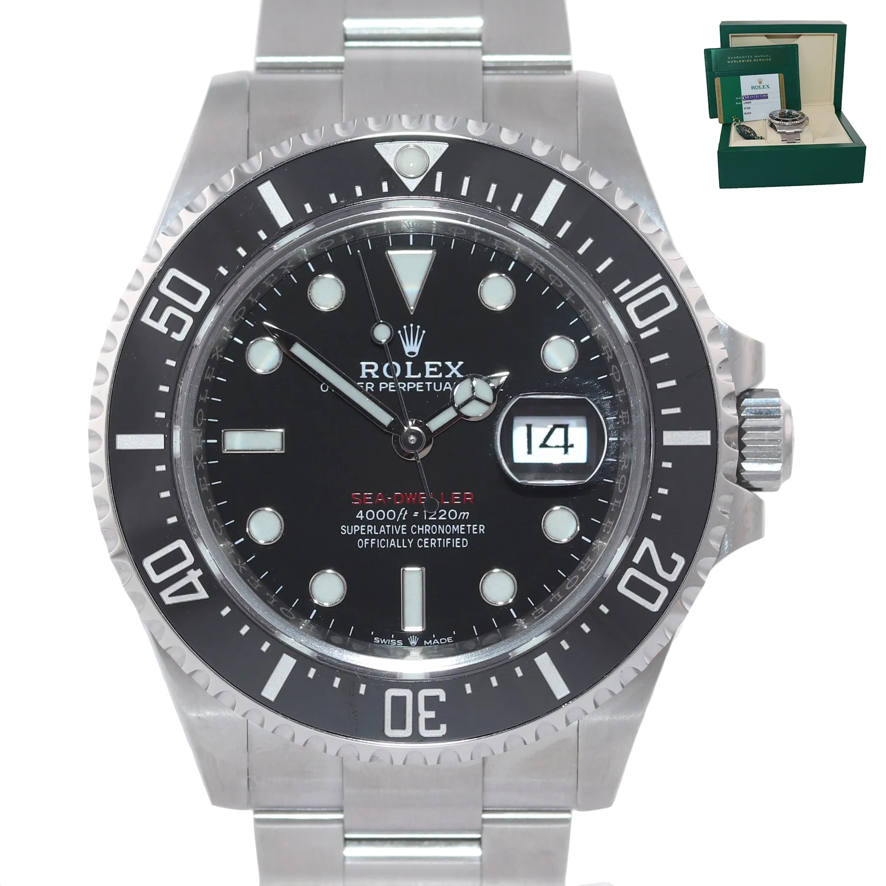 BRAND NEW 2020 PAPERS Mark II Rolex Red Sea-Dweller 43mm 126600 Steel Watch