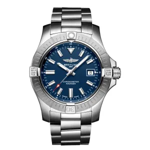 Breitling Avenger Silver Stainless Steel Blue Dial Automatic Watch for Gents - A17318101C1A1