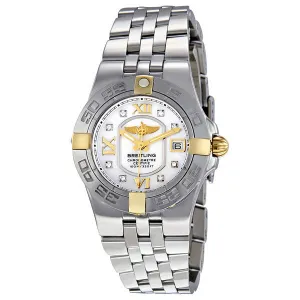 Breitling Galactic 30 Mother Of Pearl Diamond Dial Ladies Watch B1340L2-A680SS