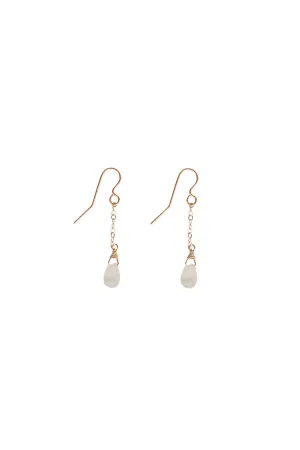 Bridal Faceted Moonstone Drop Earrings