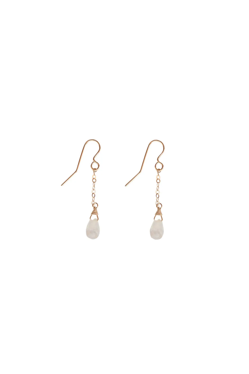 Bridal Faceted Moonstone Drop Earrings