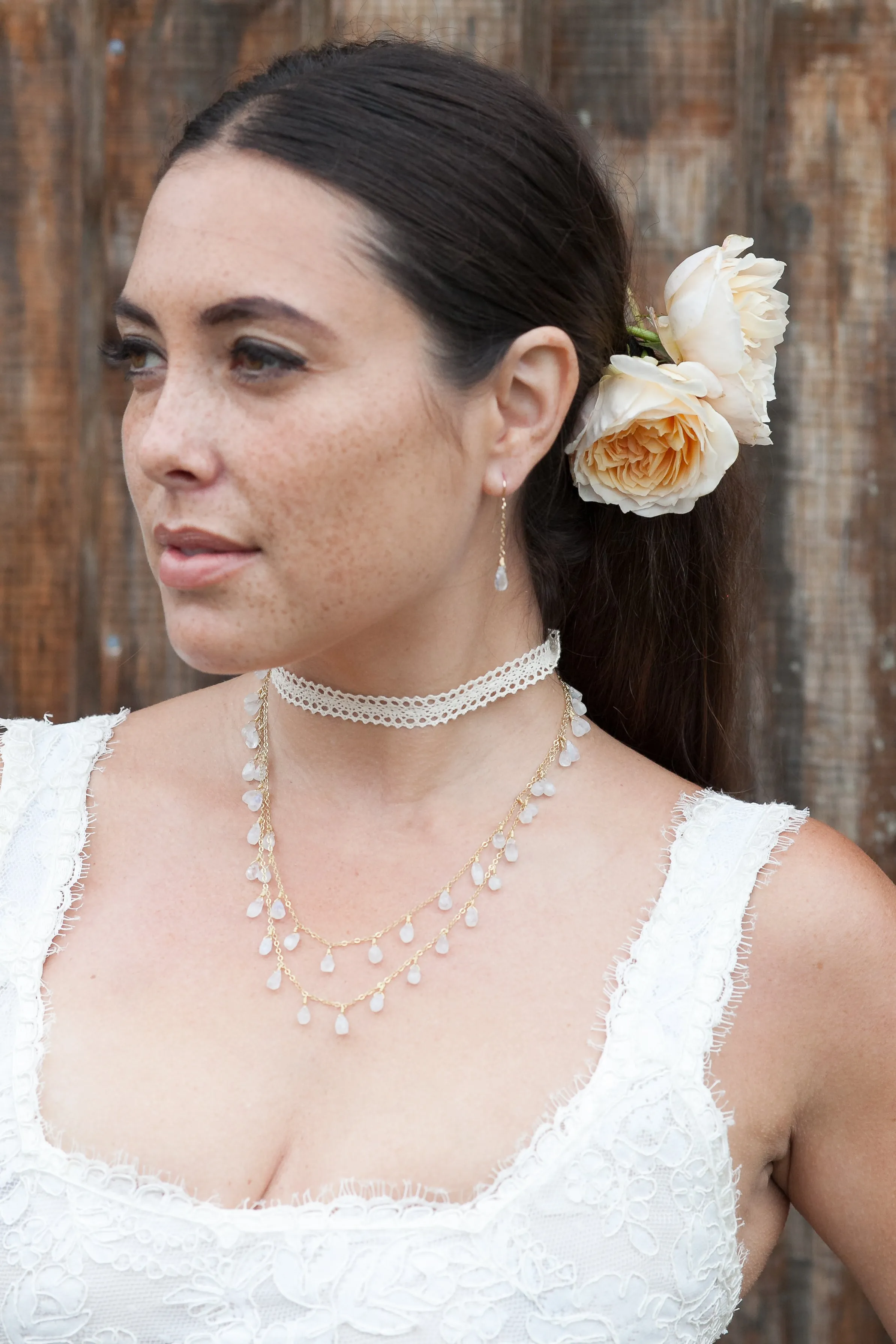 Bridal Faceted Moonstone Drop Earrings