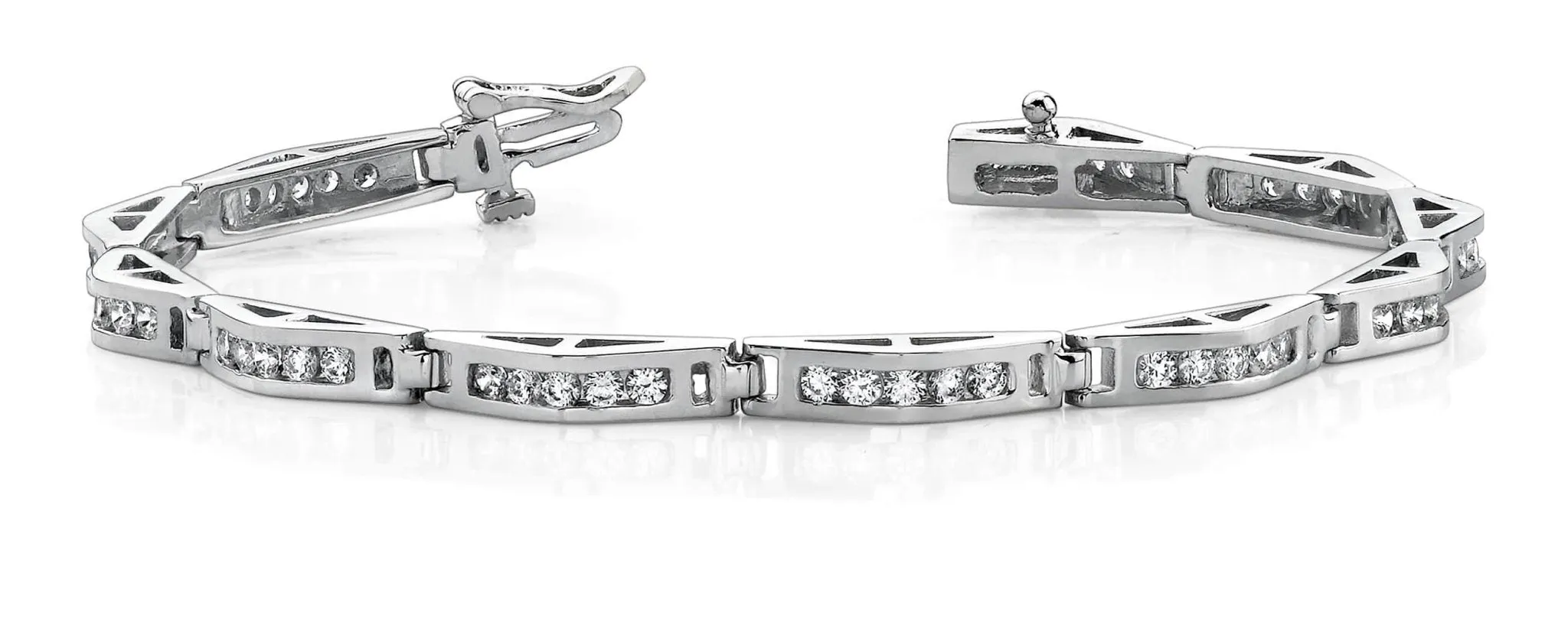 Bridge Link Diamond Bracelet with 1.98 ct.(finished) 2mm