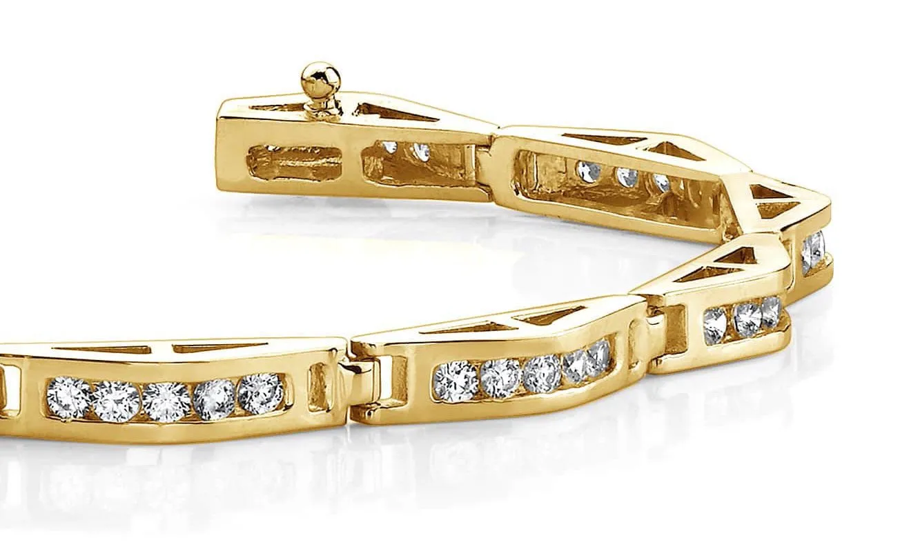 Bridge Link Diamond Bracelet with 1.98 ct.(finished) 2mm