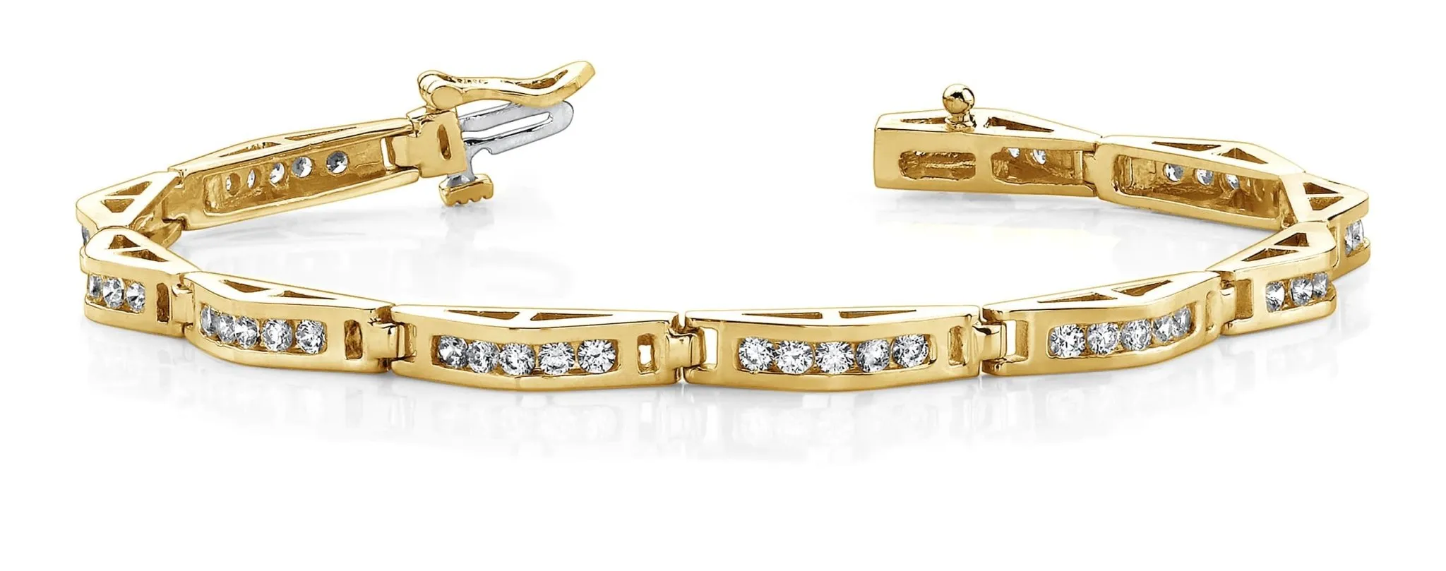 Bridge Link Diamond Bracelet with 1.98 ct.(finished) 2mm