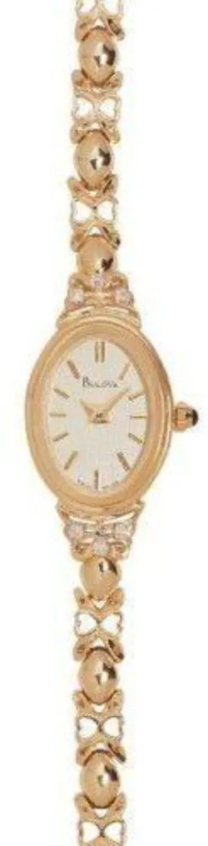 Bulova 14kt Yellow Gold Diamond Champagne Ladies Watch 95U00