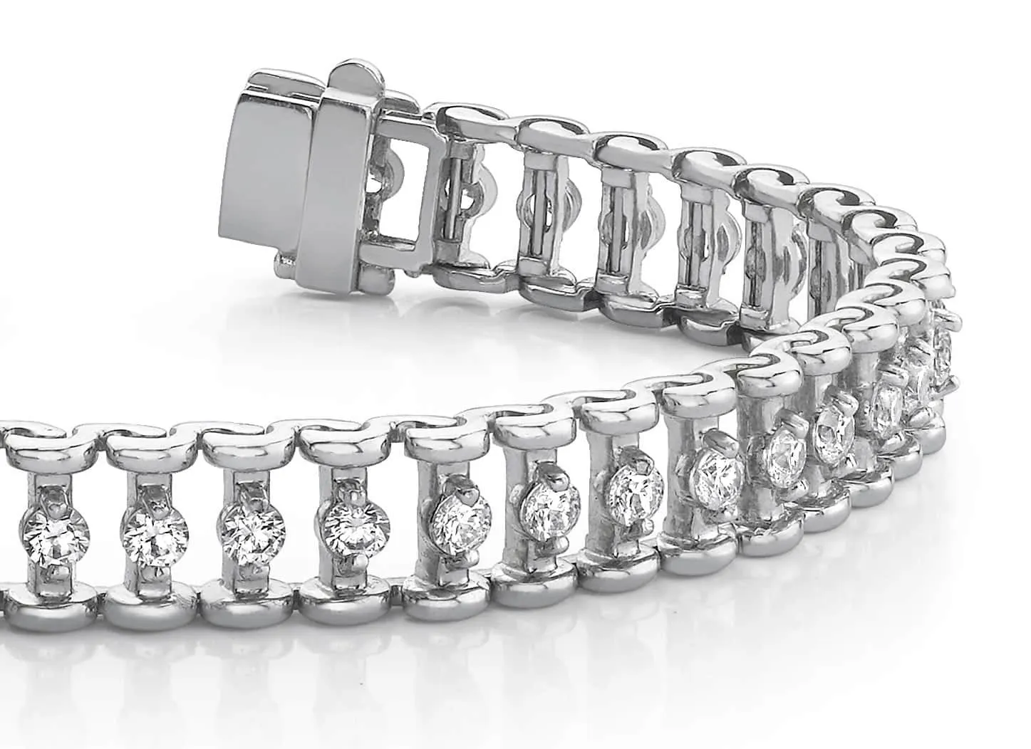 Candlestick Link Diamond Bracelet with 1.50 ct.(finished) 2mm