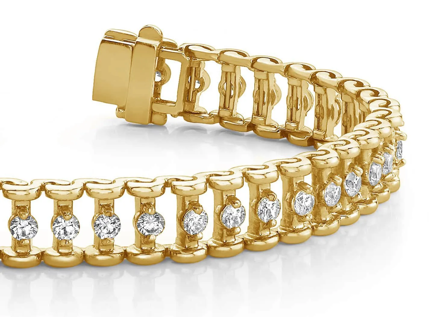 Candlestick Link Diamond Bracelet with 1.50 ct.(finished) 2mm