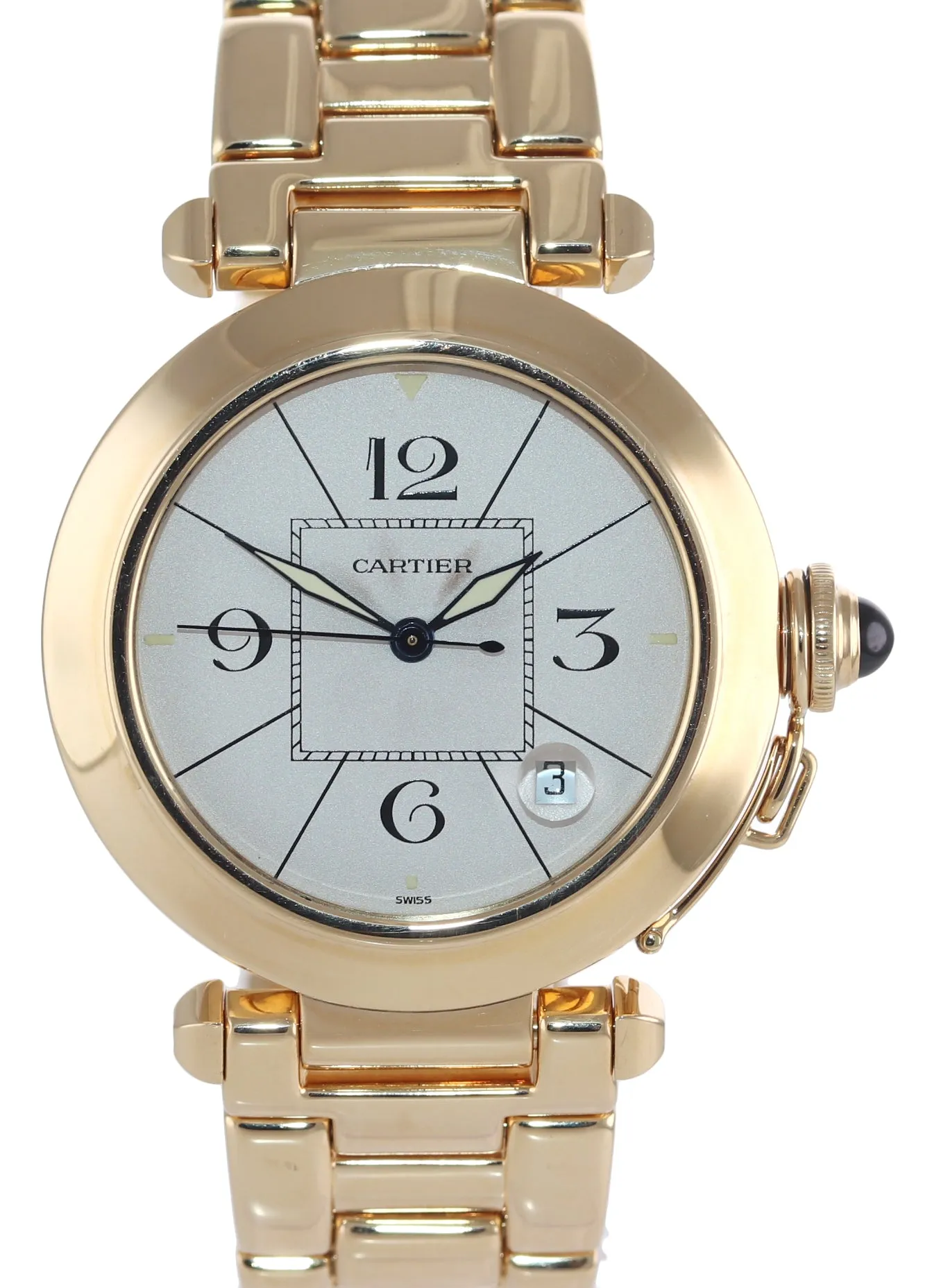 Cartier Pasha 38mm 18K Yellow Gold 1990 Automatic  Date Watch Box