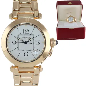 Cartier Pasha 38mm 18K Yellow Gold 1990 Automatic  Date Watch Box