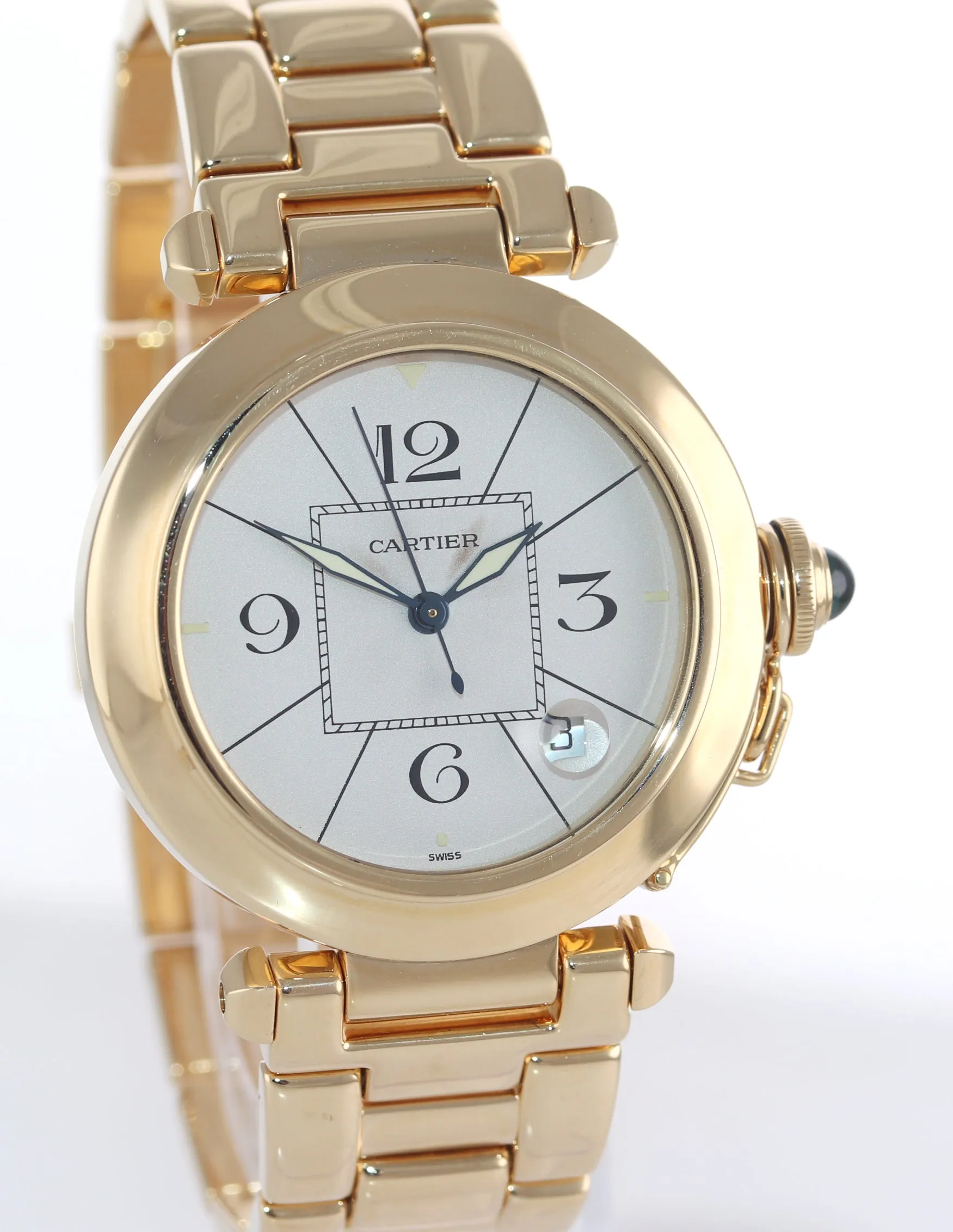 Cartier Pasha 38mm 18K Yellow Gold 1990 Automatic  Date Watch Box