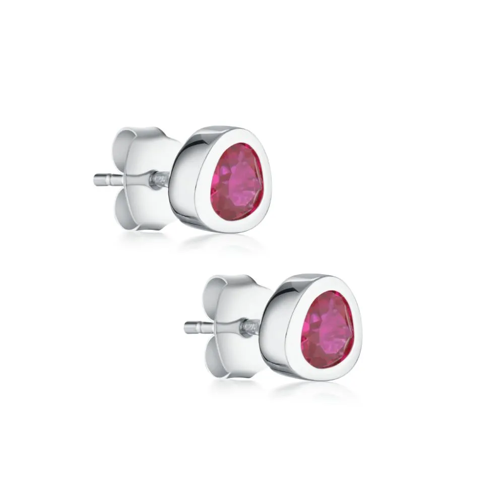 Celebration Stud Earrings - Ruby Red Corundum