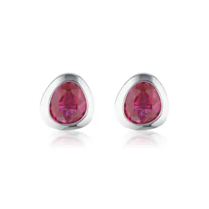 Celebration Stud Earrings - Ruby Red Corundum