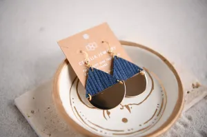 Celeste Teardrop Gold-Plated and Leather Earrings