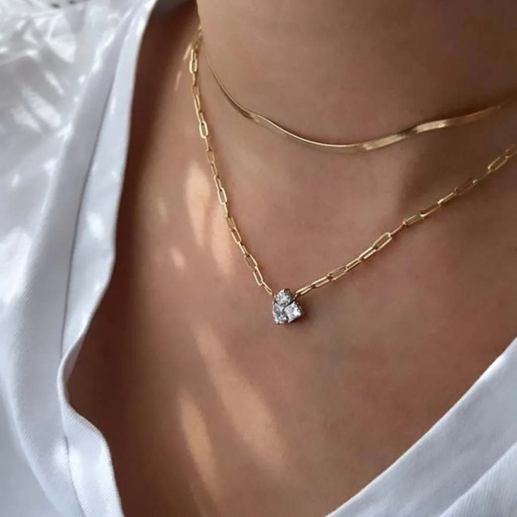 Chained Up Trio Sparkle Bold Necklace