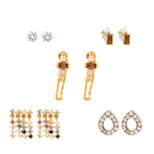 Champagne and Citrine Fringe Sparkle Earring Set
