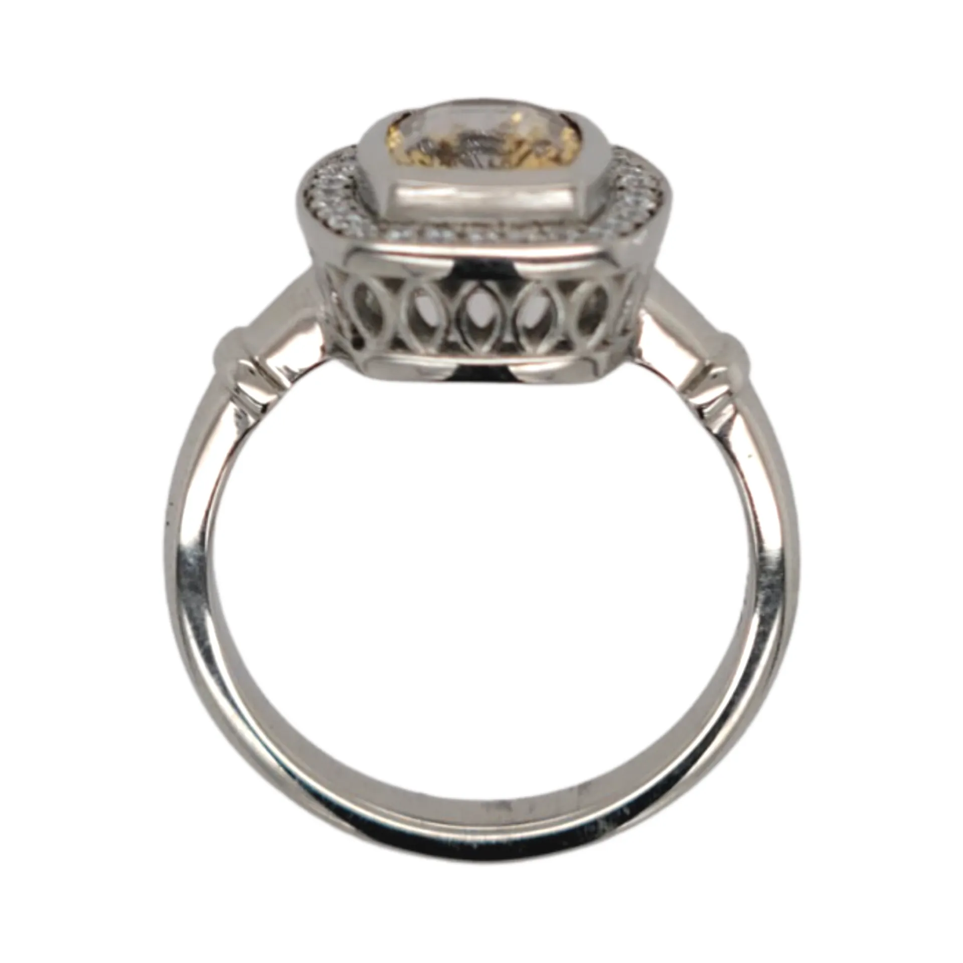 Champagne Sapphire Halo Ring