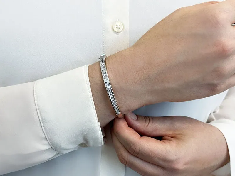 Channel Set Lab-Grown Diamond Bangle with 2.00 ct.(finished) 3mm
