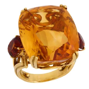 Chaumet 45.50 carat citrine 18k yellow gold cocktail ring