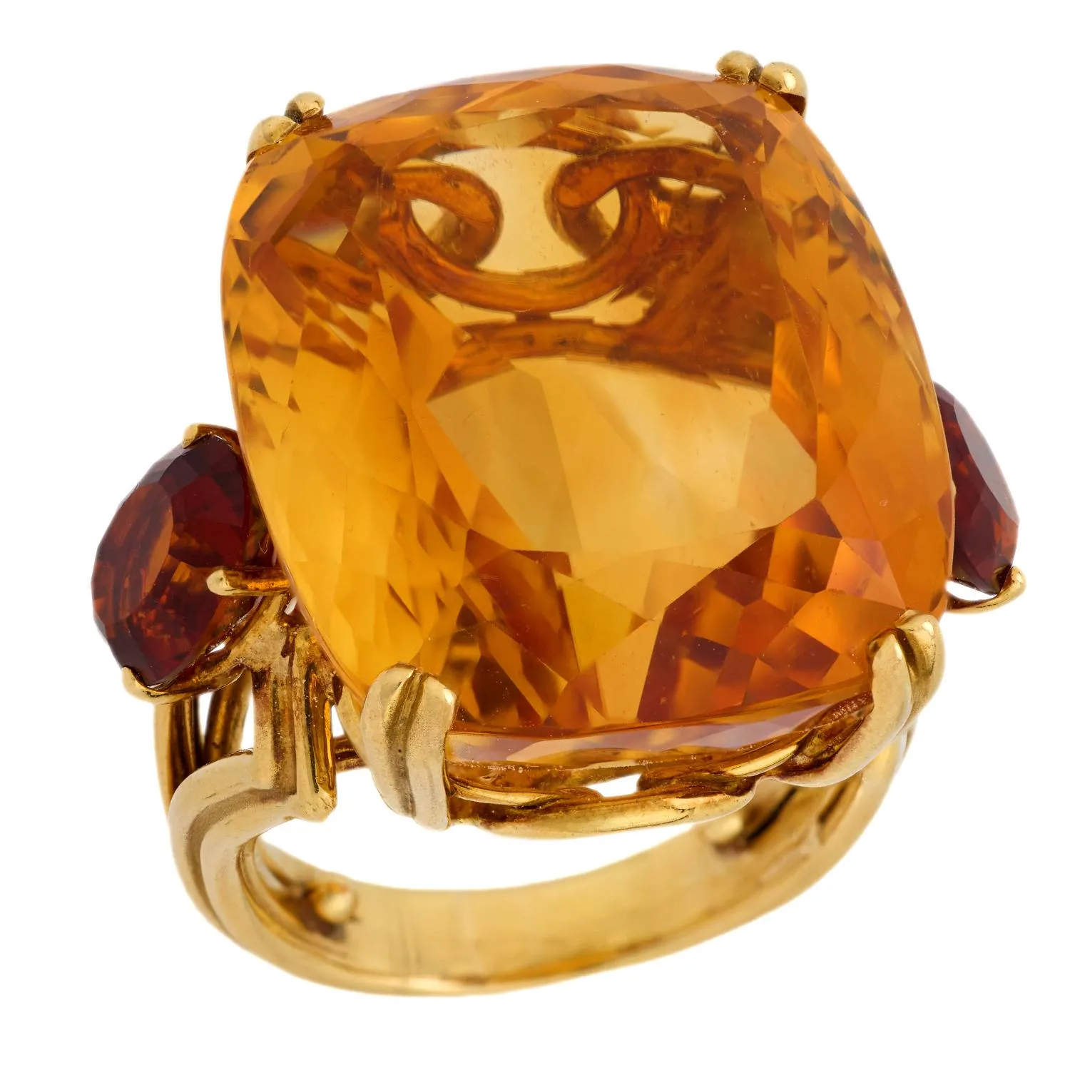 Chaumet 45.50 carat citrine 18k yellow gold cocktail ring