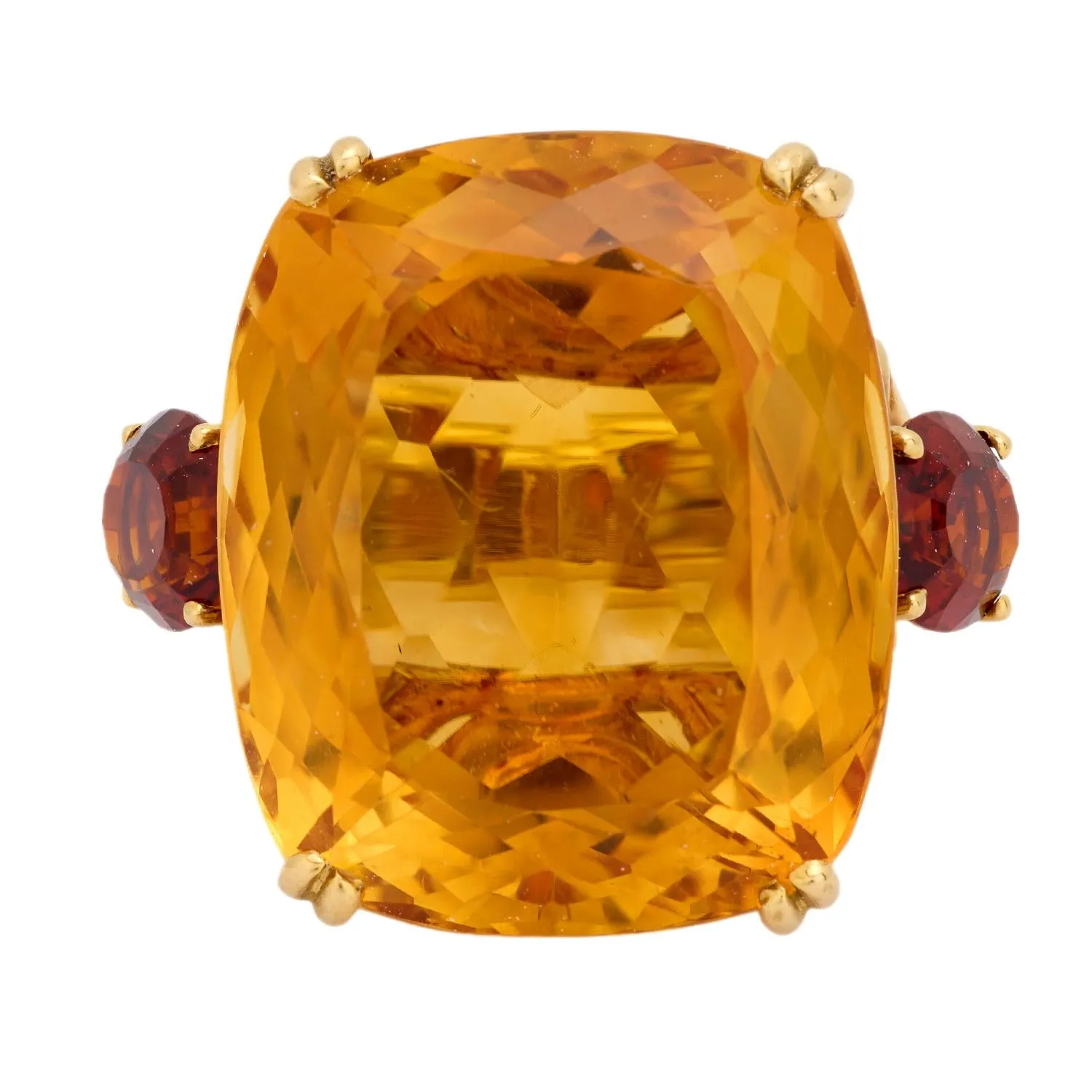 Chaumet 45.50 carat citrine 18k yellow gold cocktail ring