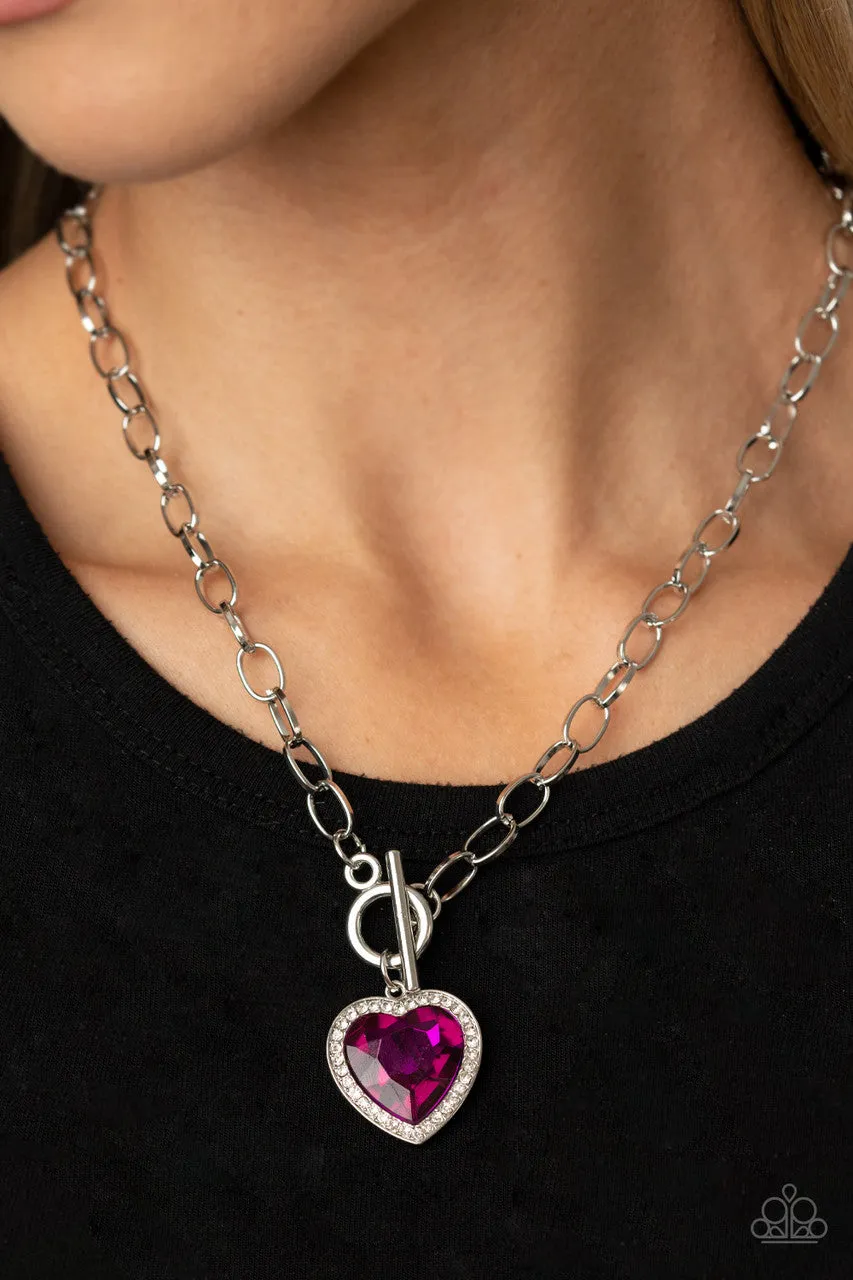 Check Your Heart Rate Pink Paparazzi Necklace