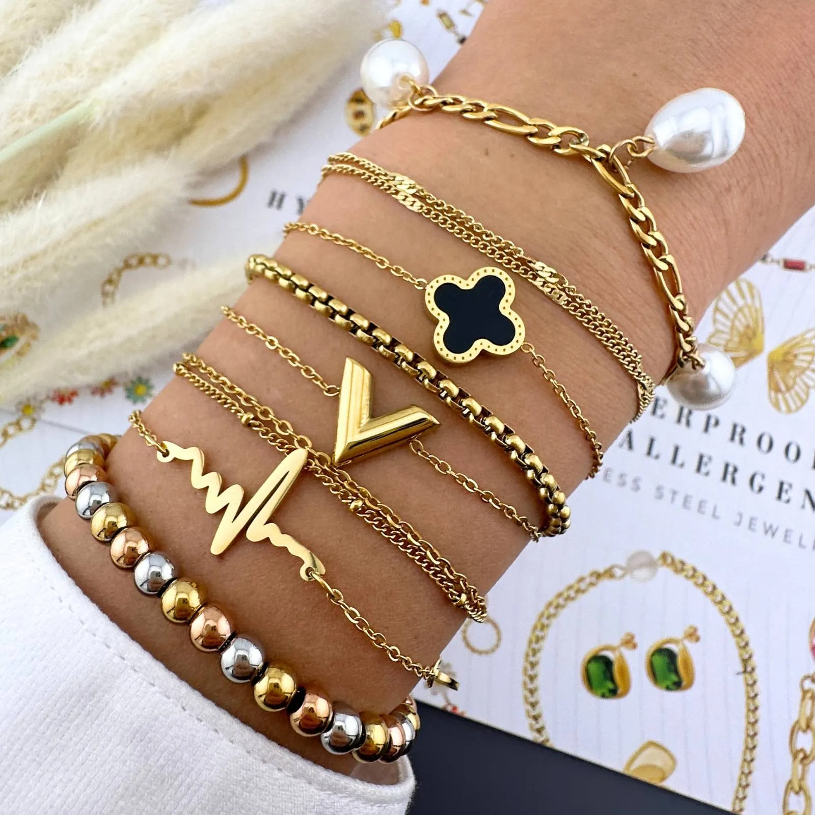 Chic Bar-Link Bracelet – 18K Gold