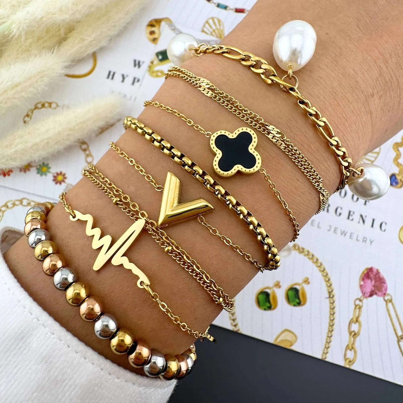 Chic Bar-Link Bracelet – 18K Gold