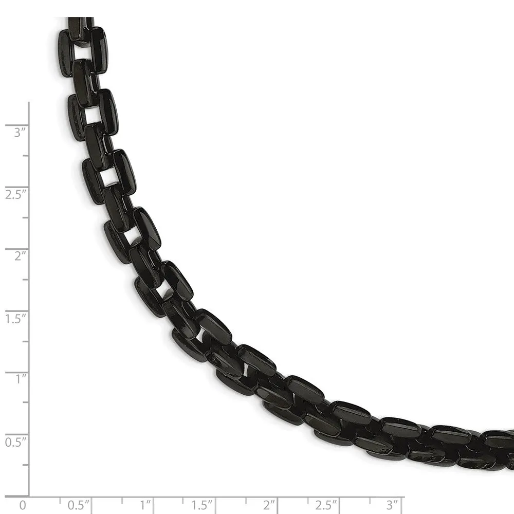 Chisel Stainless Steel Polished Black IP-plated 8.5 inch Bracelet
