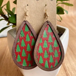 Christmas Tree Teardrop Earrings