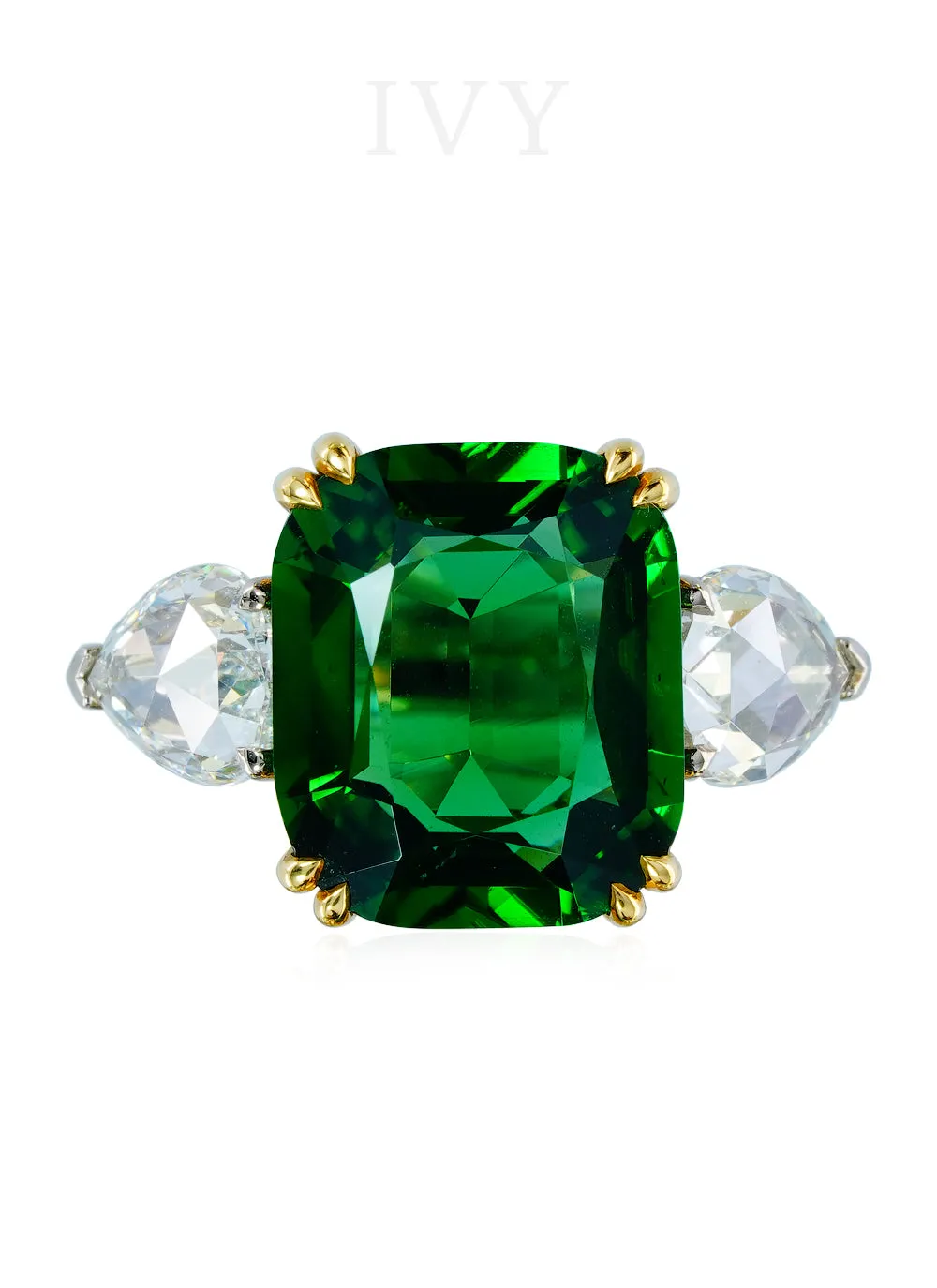 Chrome Tourmaline and Diamond Ring