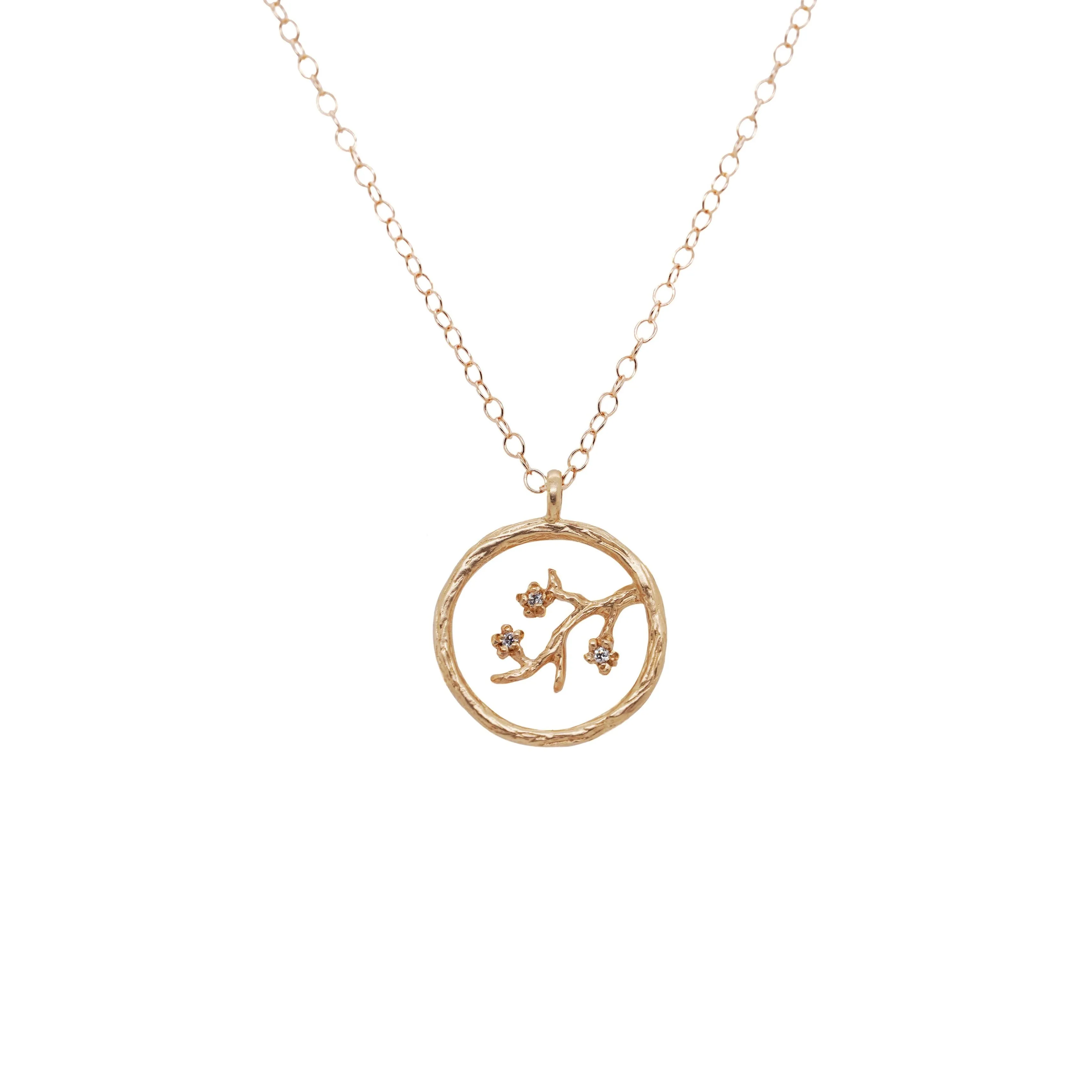 Circle Cherry Blossom Necklace
