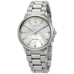 Citizen Chandler Eco-Drive Diamond White Mother of Pearl Dial Ladies Watch FE7030-57D