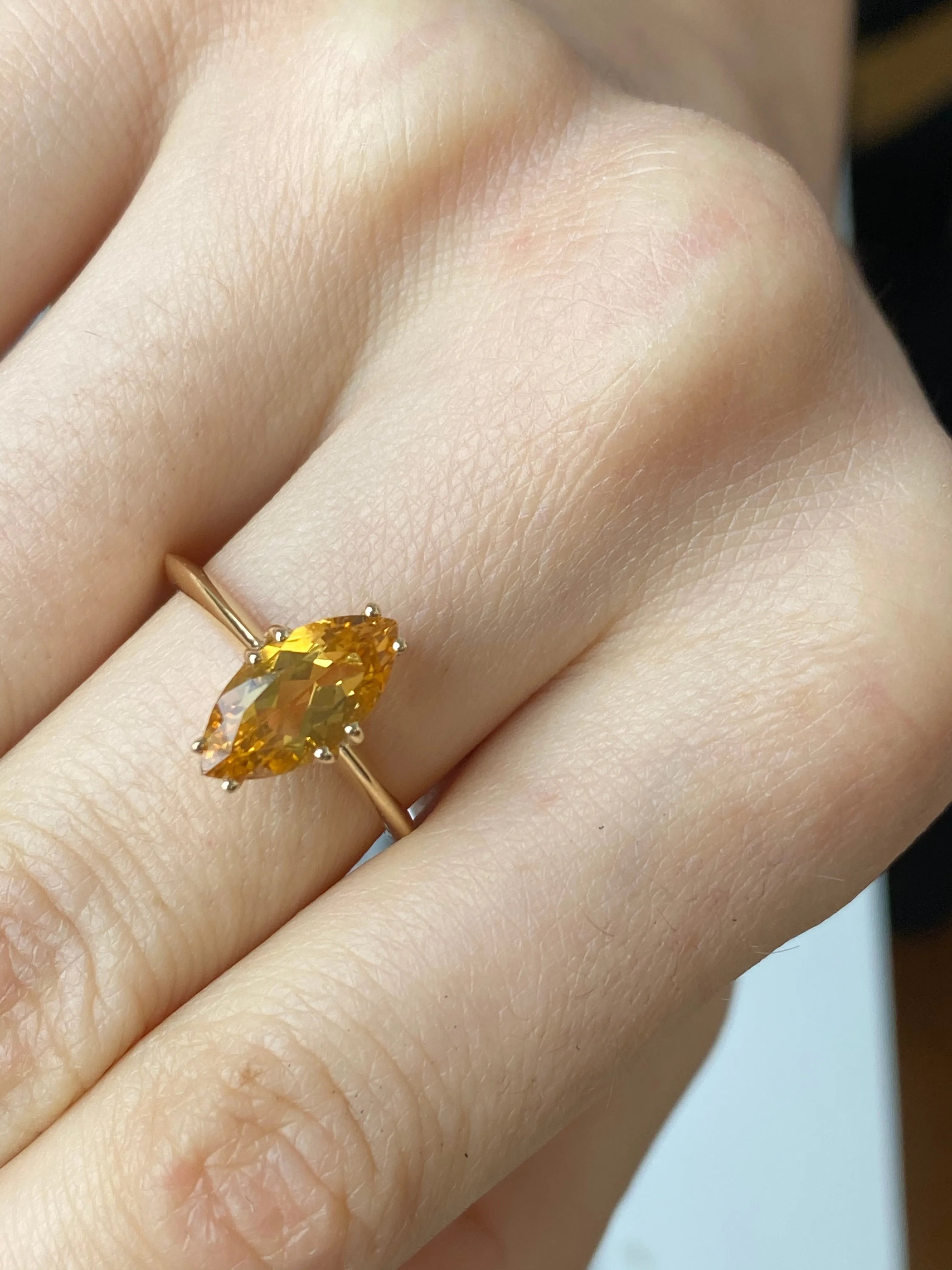 Citrine Marquise Ring