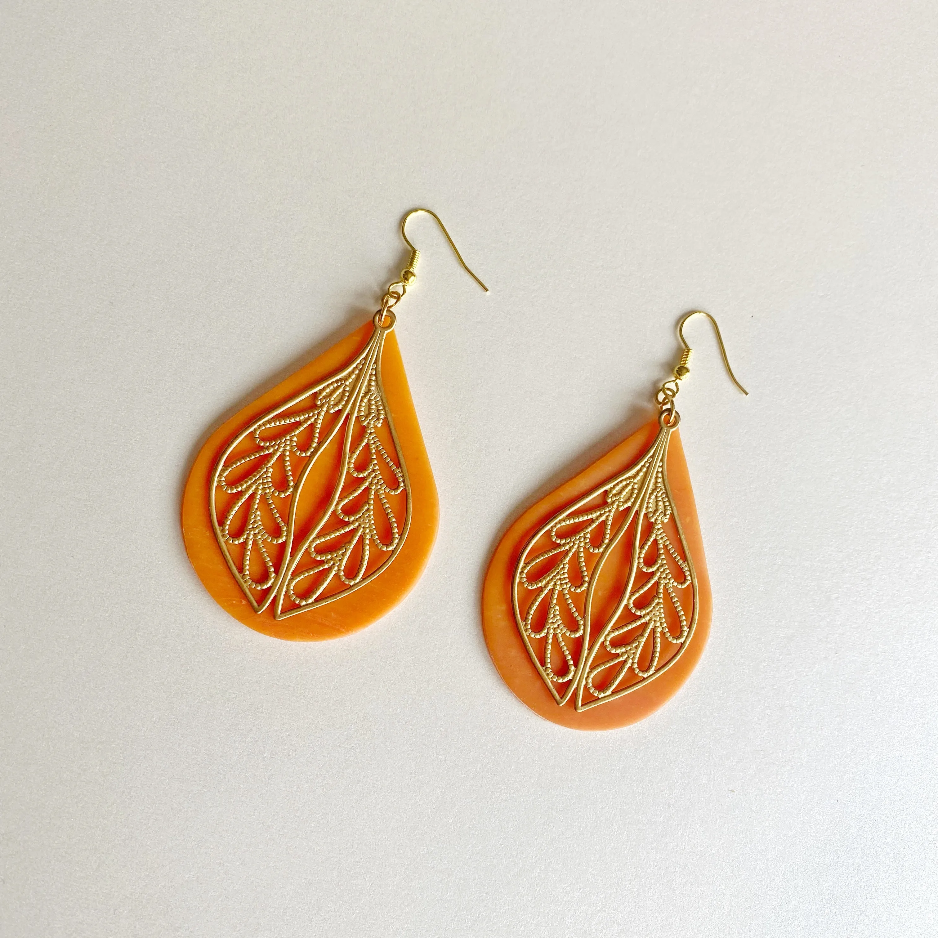 Citrusy Drops polymer clay earrings