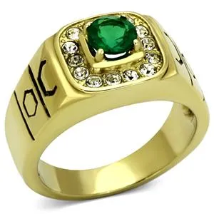 CJG2475 Stainless Steel  Synthetic Glass Ring